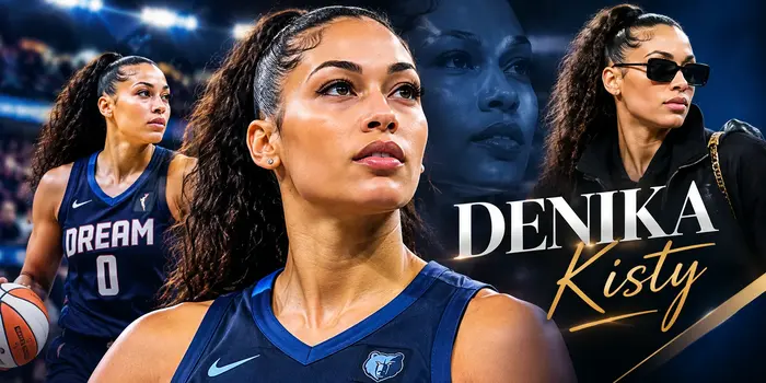 Denika Kisty basketball player in a blue jersey