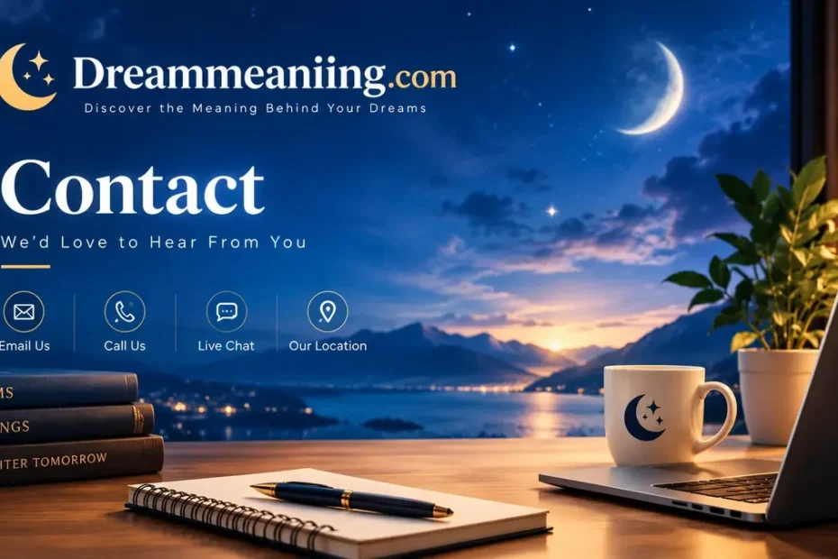 Dreammeaniing.com Contact page with dream meaning website and contact information